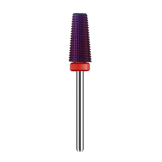 5 in 1 Nail Drill Bits,Multi-Function Straight Cut for Both Left and Right Handed,Carbide Tungsten Steel bits for Acrylic Nail Gel Fast Remove (F, Purple)