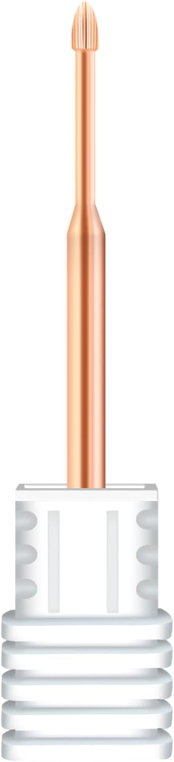 Cuticle Clean Nail Drill Bit 3/32'', Safety Drill Bits for Nails, Professional Carbide Nail Cleaner Nail Bit for Cuticle Dead Skin Nail Prepare, Nail Care Tool for Nail Tech (Rose Gold, Fine)