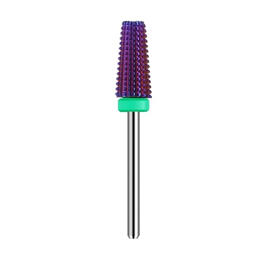 5 in 1 Nail Drill Bits Carbide Rotary Bit,3/32" Shank - Manicure Nail Art, Drill Machine Accessory,Acrylic or Hard Gel Remover(Purple, C)