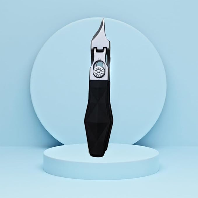 Eagle Beak Nail Clippers 3-Piece Set Black Angled Oblique Slanted Curved Wide Anti Splash Professional Nail Cutter for Women Adult Men Seniors Ingrown