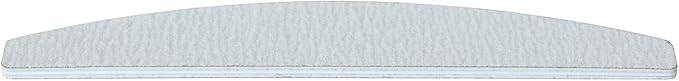 ForPro Professional Collection Half Moon Foam Boards, Zebra, 100/180 Grit, Double-Sided Manicure and Pedicure Nail Files, 7” L x 1.1” W, 12-Count (Pack of 12)