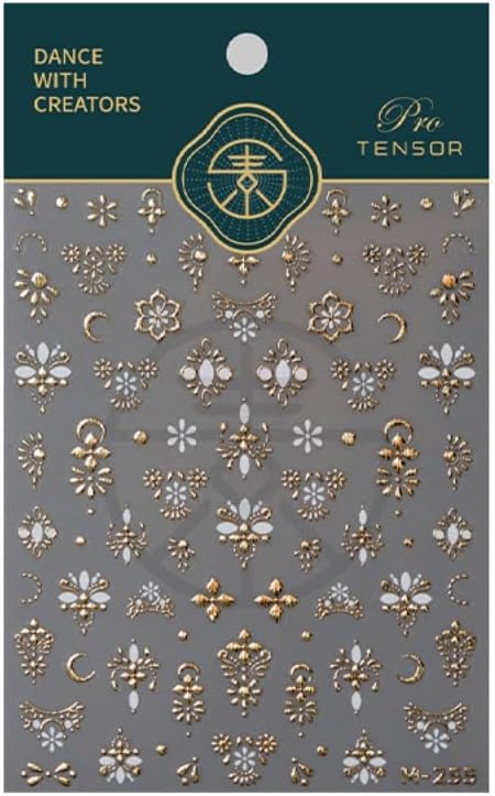 5D Embossed Nail Sticker Retro Gold Flower Nail Art Sticker Self Adhesive Nail Decals Luxury Floral Nail Art Decals for Nails Decoration Supplies for Women Girls DIY Manicure