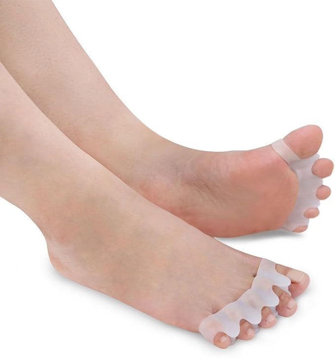 Toe Separators for Adult, 2 Pairs Gel Toe Stretchers for Overlapping Toes, Women Men Toe Separator for Feet Correct Toes, Toe Spacer Orthopedic Bunion Corrector Hammer Straighten Correct Bunion Pain