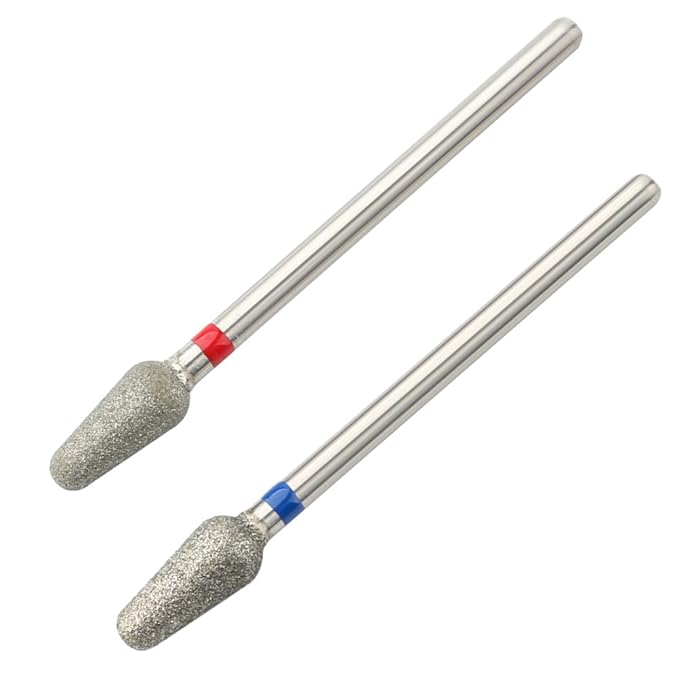 QUNZHAO 2Pcs Diamond Nail Drill Bits Carbide Conical Micro Cuticle Remover Bit for Under Nail Dead Skin Cleaning Cuticle Remove Nail Art Design Manicure(03 set)