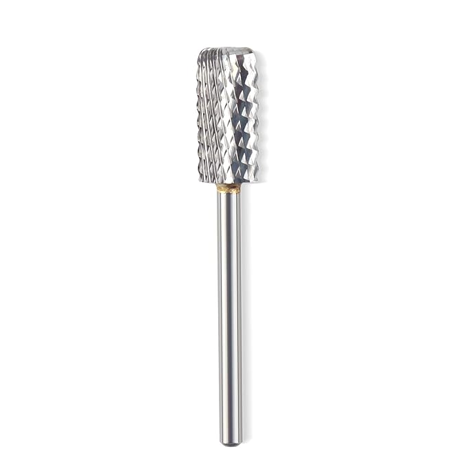 QUNZHAO Nail Drill Bits Dust Droof Bit Tungsten Steel Fast Remove Acrylic or Hard Gel 3/32" Shank - Manicure, Nail Art, Drill Machine Accessories (Extra Coarse-XC, Silver)