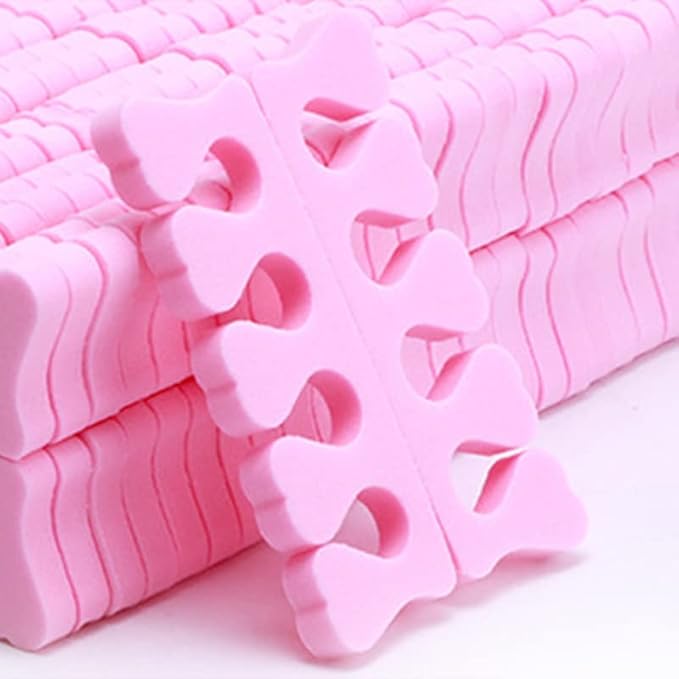 100PCS Sponge Toe Separator, Soft Toe Spreader Nail Art Finger Separator Divider Spacer Manicure Pedicure Tool for Nail Polish Salon Supplies (Pink)