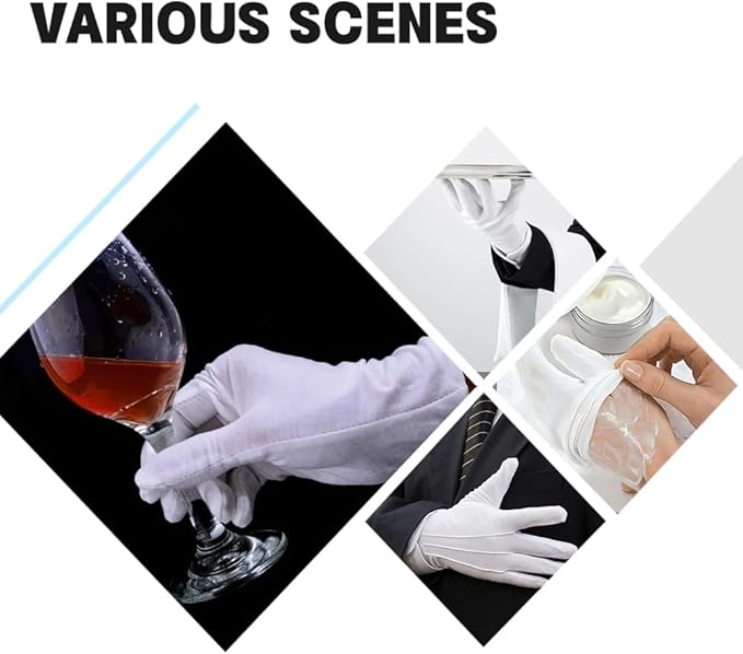 White Gloves,Cotton Gloves,White Santa Gloves,Cotton Work Gloves,Adult Gloves,White Gloves Women,Moisturizing Gloves,Cotton Gloves for Men,Cotton Gloves for Dry Hands,UV Gloves,Artist Glove