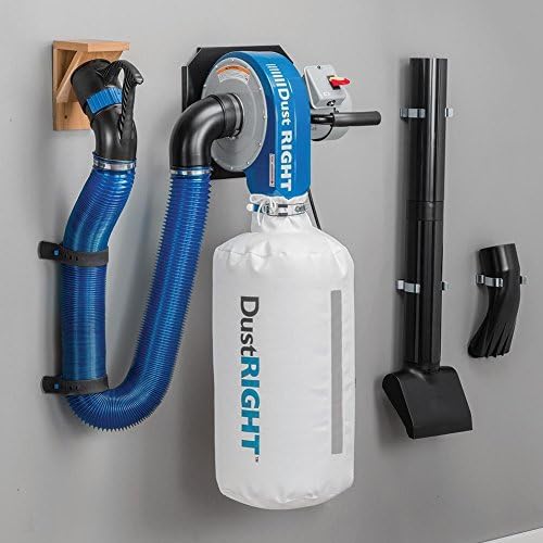 Dust Right Wall Mount Dust Collector – 650 CFM Powerful Air Filtration System – Space Saving Portable Woodworking Tool for Wood Shops, Homes, or More