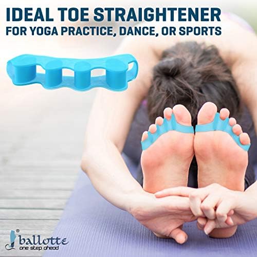 Ballotte Toe Separators, Silicone Toe Spacers for Bunions and Overlapping Hammer Toes, Athletic Tootsie Spacers for Running and Yoga, Foot Finger Splitters for Men & Women (6 Pack)