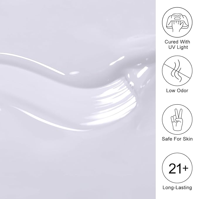 Imtiti Grey Gel Polish, Light Grey Gel Polish 3 in 1 One Step Gel Polish Kit, Soak Off LED U V Gel Polish Nail Art Starter Manicure Salon for Women Girls 0.3 Fl Oz