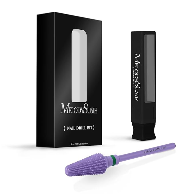 MelodySusie Professional Tornado 3/32'' Nail Drill Bits, Carbide Tungsten Multi-function Bits, Suitable for Manicure Pedicure Cuticle Gel Polishing, Salon Bits, Series Bit-X, Purple, Coarse