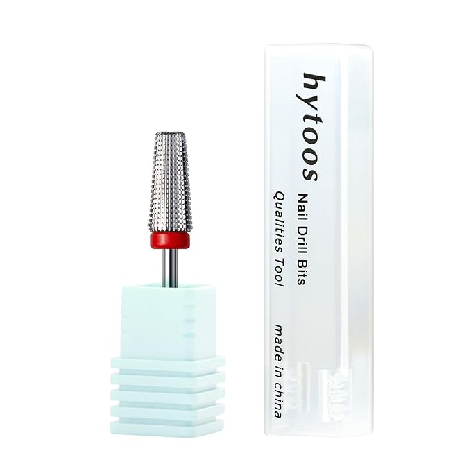 Fine 5 in 1 Nail Drill Bits, Safety Carbide Nail Bit, Straight Cut Tapered Drill Bits for Nails, 3/32 Two-way, Electric Manicure Drills Accessories