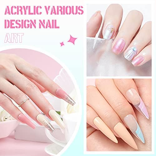 AIJIMEI 58ml Acrylic Liquid Monomer & Nail Brush Cleaner 58ml with 3pcs Nail Brushes, Nail Extension for Acrylic Nail kit