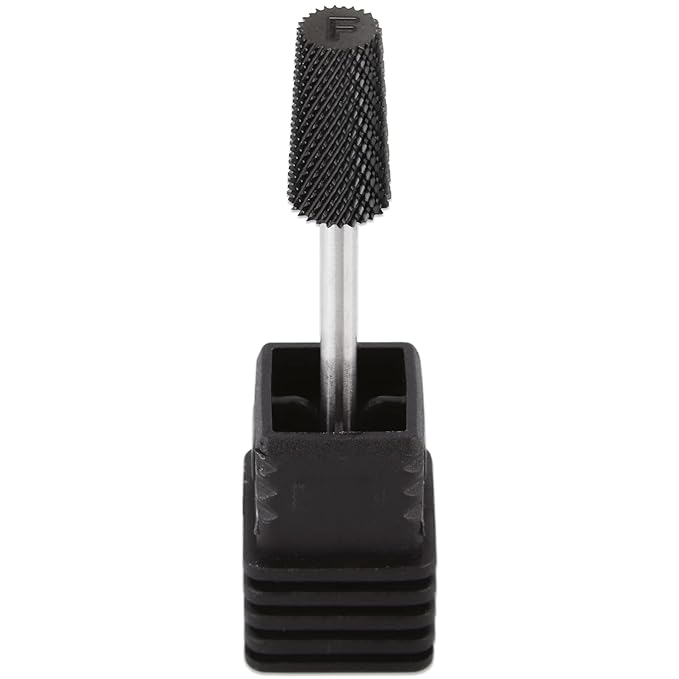 PANA Tapered Barrel Carbide 3/32" Shank Size - (Black, Fine Grit) - Fast remove Acrylic or Hard Gel Nail Drill Bit for Manicure Pedicure Salon Professional or Beginner