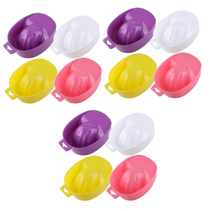 6pcs Professional Nail Tools Manicure Nail Care Bowl for Soak and Polish Random Color