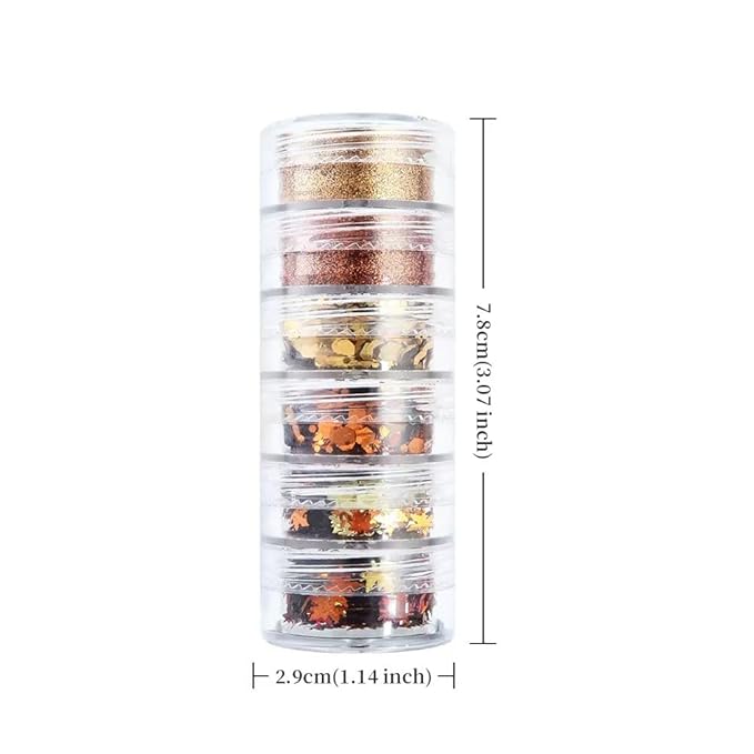 Fall Nail Art Glitters Sequins, 12 Boxes Maple Leaf Nail Art Decoration Flakes 3D Leaf Nail Decals Gold Orange Nails Art Designs Holographic Thanksgiving Day Glitters for Nails Decorations