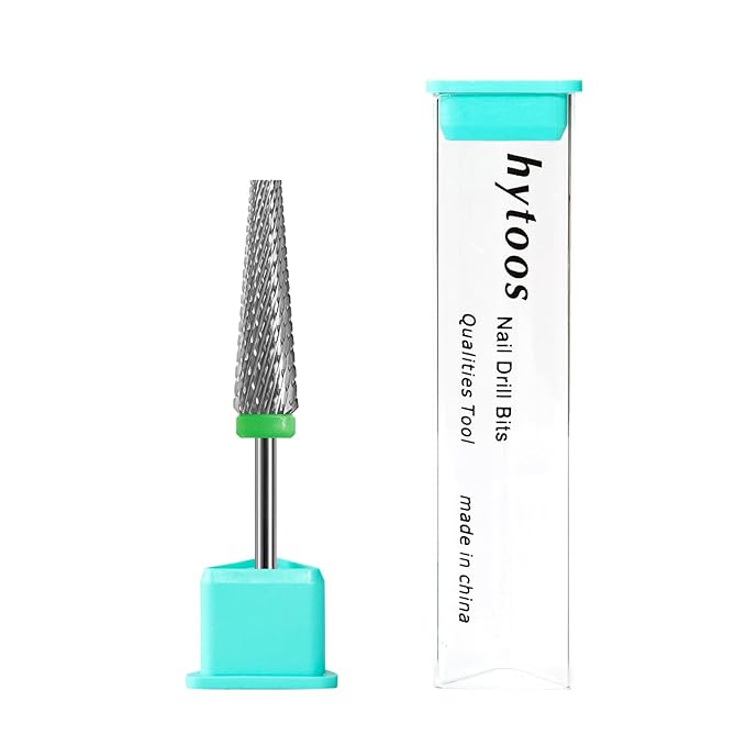 5 in 1 Nail Drill Bits, 24mm Flat Top Tapered Professional Tungsten Carbide Bit for Gel Polish & Acrylic Removal, Electric File Manicure Drills Accessories Tool,C