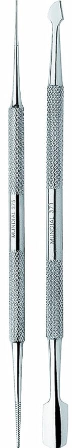 Mundial 2-Piece Cuticle Pusher and Manicure Pedicure Stick Set - Nail Care Tools for Perfect Cuticles and Quality Manicures