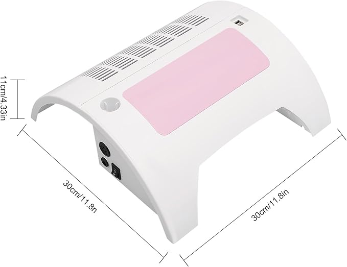 5 in 1 Nail Lamp, Nail Dust Collector with Nail Drill Hand Rest and LED Desk Lamp, LED Nail Lamp for Gel Polish for Nail Salon and Home Use.(Pink,Basics)