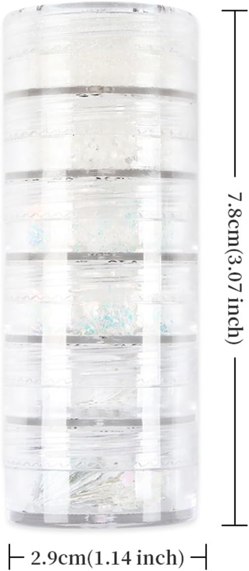 6 Boxes Christmas Nail Art Glitter Sequins Winter White Snowflake Flakes 3D Holographic Xmas Supplies for Acrylic Nails Decorations Accessories for Women