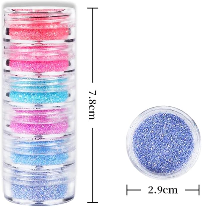 Sugar Sand Neon Nail Art Glitter Powder Shiny Effect Candy Glitter Flakes Pigment Dust Gel Polish Manicure Accessories for Christmas Valentine's Day DIY Crafts Supplies