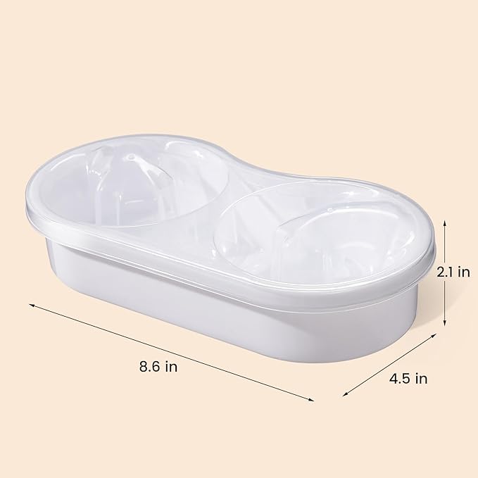 Quaferen Dual Nail Soaking Bowl: 2-in-1 Nail Polish Remover Manicure Bowl Acetone Proof for Women, Time-Saving Soak Off Acrylic Nail Removal Kit for Salon Home (Normal Size, White)