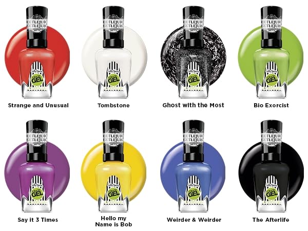 Sally Hansen Miracle Gel Beetlejuice Salon Quality Nail Polish | Gel-Like Formula, Two-Step System, No UV Light Needed, Long Lasting | Opaque, Glossy | 928 Tombstone | White Nail Polish