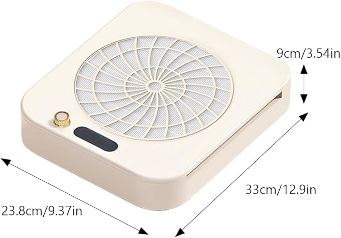 Nail Dust Collector, Powerful Vacuum Fan Dust Collector Vent Suction Machine Nail Tech LED Display Manicure Pedicure Tool Reusable Filter for Acrylic Polishing Art Salon Home Training Low Noise
