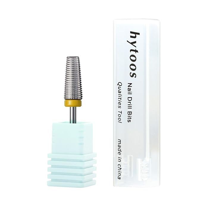 5 in 1 Nail Drill Bits, XF Carbide Tapered Nail Bit, Straight Cut Safety Drill Bits for Nails, 3/32 Two-way, Electric Manicure Drills Removal Base Coat