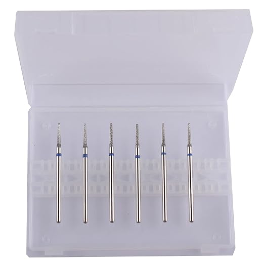 MZCMSL 6pcs Needle Shaped Cuticle Drill Bits for Manicure Under Nail, 3/32 shank Diamond Nail Bit