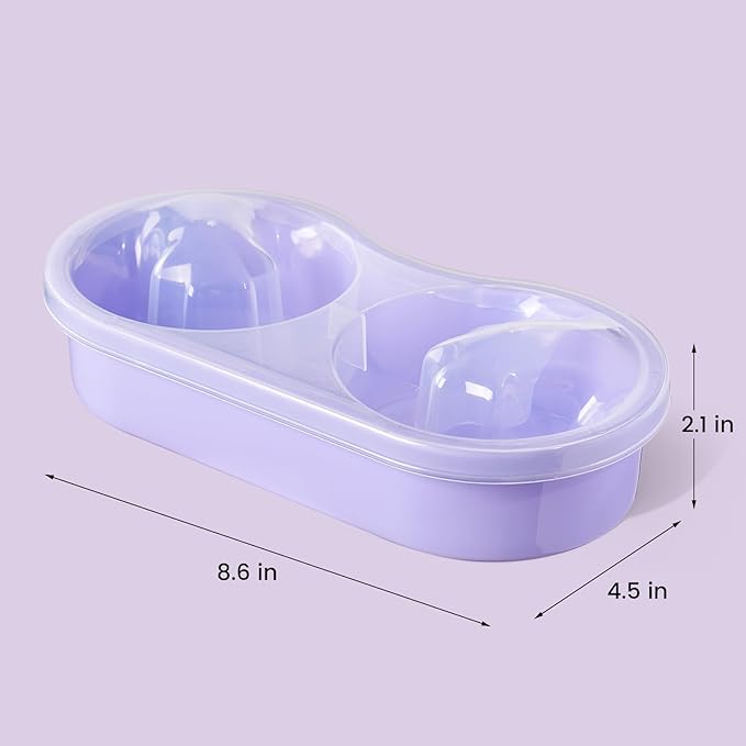 Quaferen Dual Nail Soaking Bowl: 2-in-1 Nail Polish Remover Manicure Bowl with Cuticle Tools for Women, Time-Saving Soak Off Acrylic Nail Removal Kit for Salon Home (Normal Size, Purple)