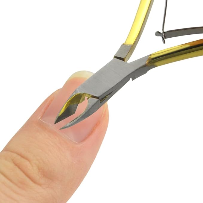 4-Piece Cuticle Trimmer Set - Stainless Steel Cuticle Nipper, Remover & Cutter - Gold