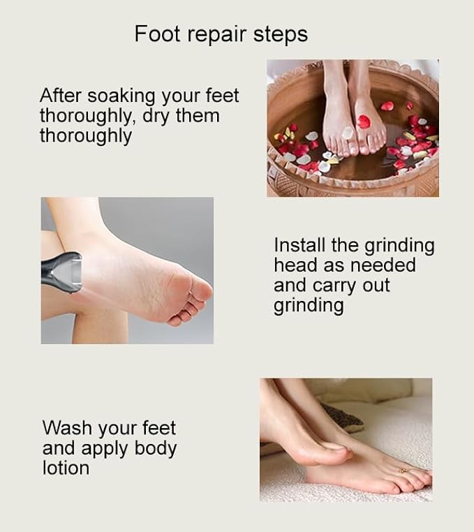 Electric Waterproof Callus Remover for Feet,3 Speed, Powerful Sander Grinder Pedicure Hard Dead Skin Remover. Rechargeable Portable Electronic Foot File Pedicure Kits.3 Rollers