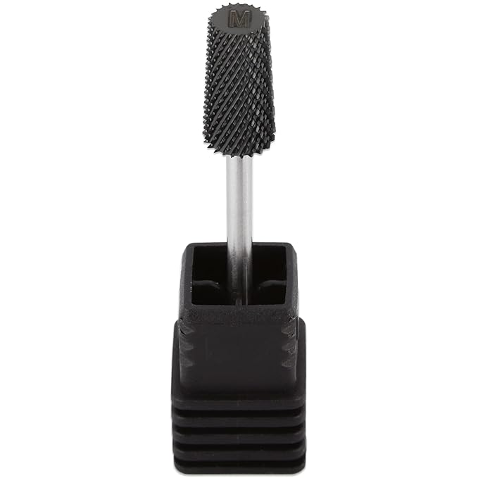 PANA Tapered Barrel Carbide 3/32" Shank Size - (Black, Medium Grit) - Fast remove Acrylic or Hard Gel Nail Drill Bit for Manicure Pedicure Salon Professional or Beginner
