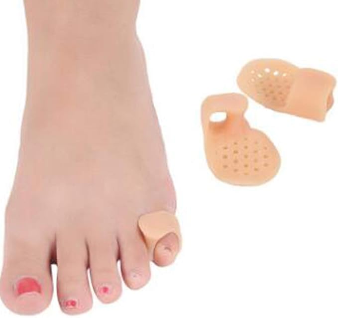 5 Pairs-Pinky Toe Cushion Splint, Gel Toe Separators, Little Toe Straightener with Loop, Pinky Toe Separators for Men Women, Prevent Blisters, Corn, Pain Relief (5 Pairs-Skin)