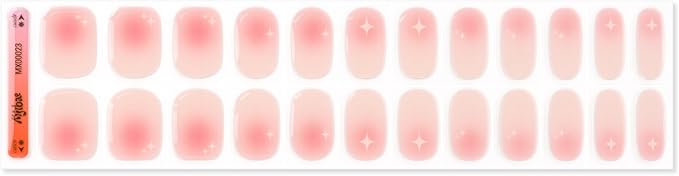 60% Semi-Cured Gel Nail Strips Kit (shy girl) – Long Lasting, Easy to Apply Premium Nail Set, 24 pcs, Includes 2 Prep Pads, Nail File, Cuticle Stick