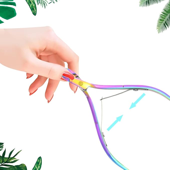 8Pieces Cuticle Trimmer Cuticle Nipper Cuticle Remover Cuticle Cutter with Cuticle Pusher Stainless Steel Cuticle Cutter Clipper Nail Tools for Fingernails and Toenails (Rainbow)