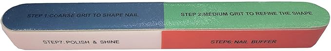 7 Way Nail Buffer Block for Natural Nails Shine Smoother Upgraded Buffing Block Seven Steps Polisher Fingernail Files Buffer 150/320/600/1200/4000 Grit for Shinning Buff Nails