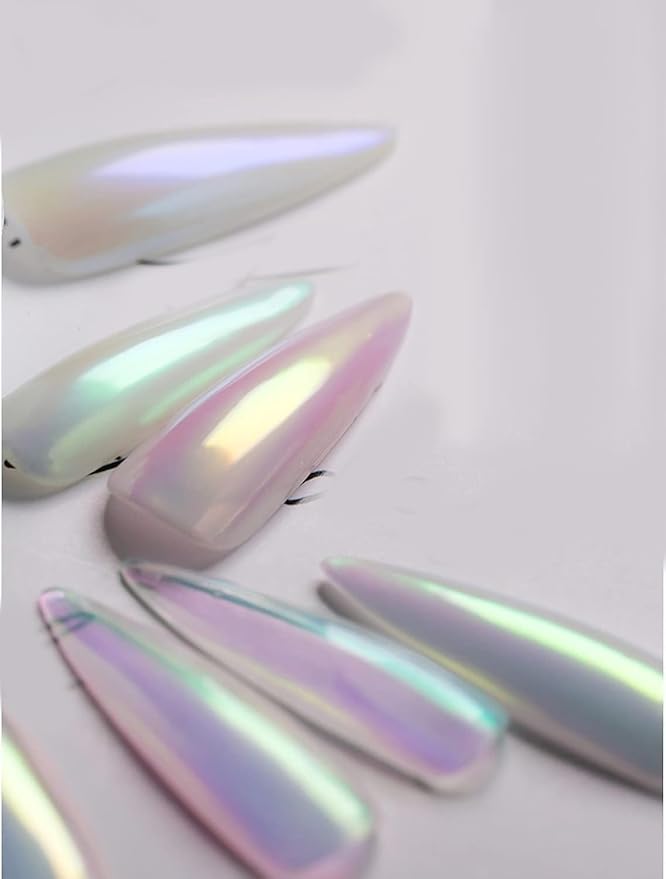 Holographic Nail Glitter Rainbow Neon Chrome Nail Powder Effect Nail Art Flakes Decoration Chrome Nail Dust Tip Manicure Pink Laser Nail Accessories, Chrome Powder for Nails
