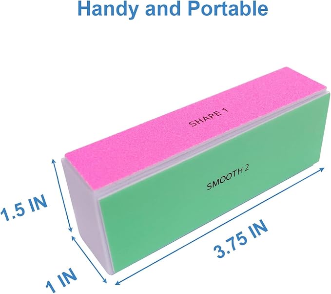 4 Way Nail Buffer Block (10 Pcs), Nail Shine Buffers Blocks Files for Natural and Acrylic Nails Smoother Buffing Block Polisher Fingernail File Buffer 120/240/600/3000 Grit for Buffing Shinning