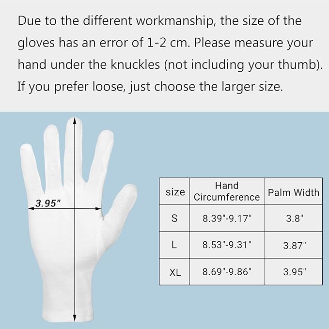 5 Pairs Archival Photo Gloves, White X-Large Work Gloves For Handling Art Working Photography Men & Womens Cloth Gloves Liners Bulk for Handling Jewelry, Film, Photo, Coin Metal Inspection