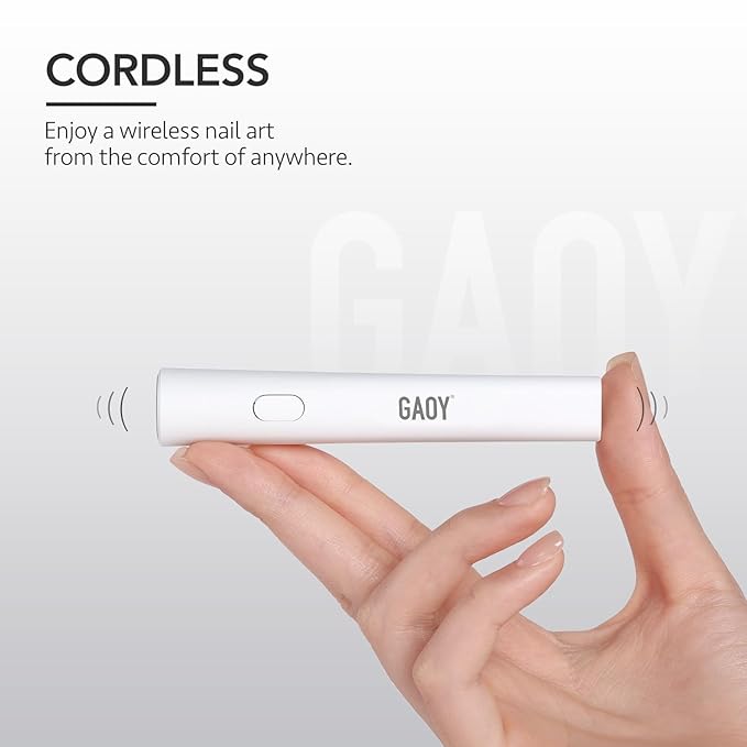 GAOY Handheld UV Light for Gel Nails, Mini Nail Lamp, Portable Cordless Rechargeable, Fast Curing, Pen Lamp