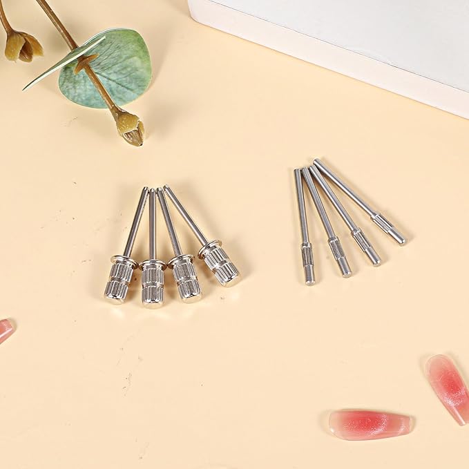 8 PCS Mandrel Nail Drill Bits, Mini Mandrel Nail Bit, Sanding Bands for Drill Shaft 0.12 Inch & 0.23 Inch Small Sanding Bands Bits for Electric File Machine Manicure Accessory