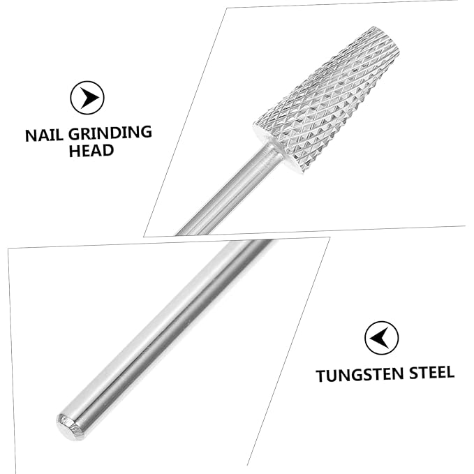 minkissy Tungsten Carbide Nail Polishing Grinding Head Manicure Accessory for Natural Artificial Nails for Gel Removal Safe and Replacement Tool