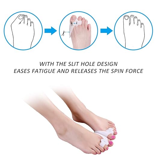Toe Separator Gel Bunion Corrector Hammer Toe Straightener Professional Forefoot Cushions Toe Straightener Bunion Pads Relieve Hammer Toe Bunion Overlapping Toe Callus Blister for Men Women(5 Pair)