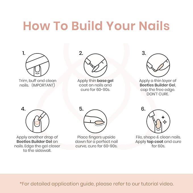 Beetles Builder Gel HEMA-Free-Amber Embrace 2 Colors 7 in 1 Nail Thickening Strengthening Building Apex for Beginner DIY Salon at Home,Nude & Glitter Builder Nail Gel,UV & LED Lamp Cured Needed