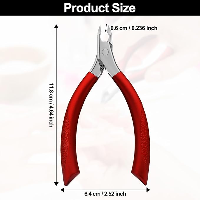 Diesisa Cuticle Trimmer, Extremely Sharp,Cuticle Clippers for Nails with Silicone Handle, Non-Slip,Professional Steel Cuticle Cutter,Trimmer Dead Skin Remover Stainless Cuticle Remover Tool-Rose Red