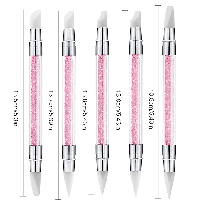 5pcs Nail Sculpture Pen Dual Tipped Nail Art Sculpture Pen, Nail Art Tools for Home Salon for Design Nail Carving Drawing Shaping Effect DIY Gel Manicure Tools (WHITE)