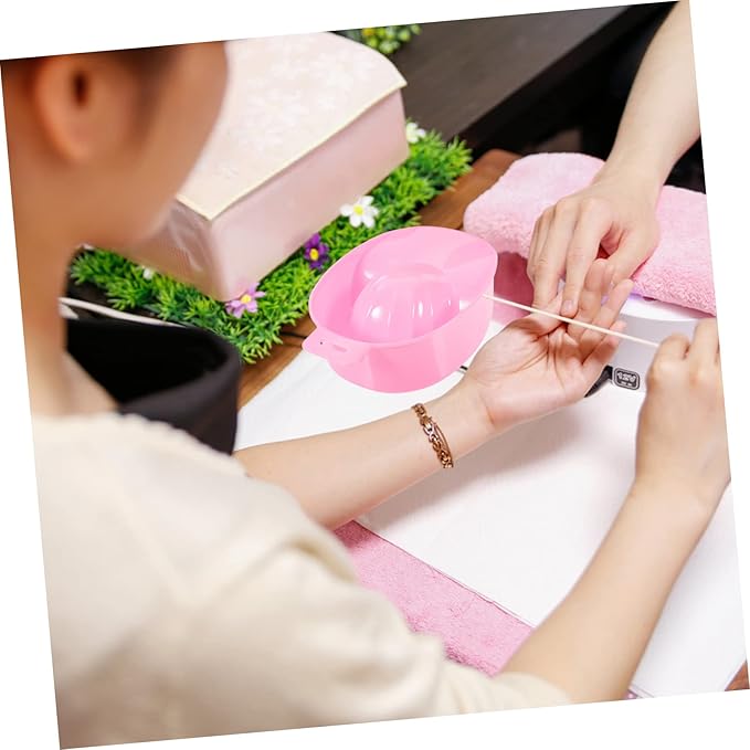 1pc Single-layer Nail Soaking Bowl for Manicure Care Rectangular Design Watermelon Red for Nail Treatment and False Removal