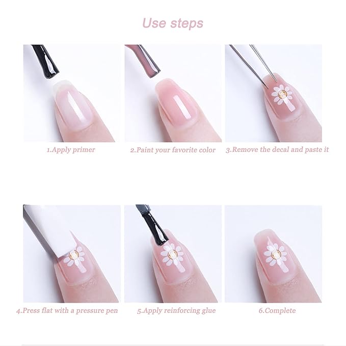 6Sheets Easter Nail Art Stickers Decals Cute Bunny Flower Designs 3D Self-Adhesive Nail Decals Spring Nail Decorations Floral Daisy Butterfly DIY Nail Supplies Easter Nail Accessories for Women Kids
